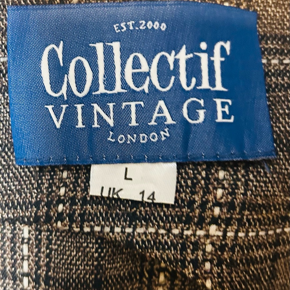 Collectif Brown Plaid Wide-Leg Jumpsuit - Picture 2 of 15